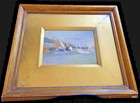Antique Thomas Mackay Victorian Watercolor Landscape Art Painting In Heavy Frame