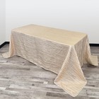 - 90 X 156 Inch Rectangular Crinkle Taffeta Tablecloth - Champagne  Rectangle   