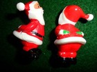 Plastic Santas With Hands Behind Back - Set Of 2 - Vintage
