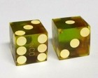  Vintage Pair Of Olive Green Dice 5 8 