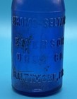 Antique Bromo-seltzer emerson Drug Co baltimore md  Cobalt Embossed 4    W cork