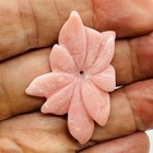 Rare Pink Peruvian Opal Flower Pendant Bead 25ct 34mm Carved Natural Gemstone