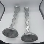 Vintage Escapade Paris Nessy Postmodern Aluminum Candlesticks 17    Pair 1980s