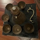 Vintage Middle Eastern Or Arabic Brass Coffee  tea Service Set Of 6