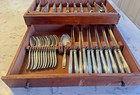 Vintage 1847 Rogers Bros Is Adoration Silverplate Flatware Set - Service For 12