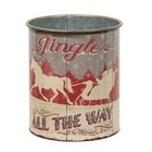 New Primitive Christmas Sleigh Horse Metal Can Jingle All The Way 4 hx3 5w