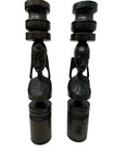 2 Vintage Mcm African Hand Ebony Hard Wood Carved Candlesticks Mint