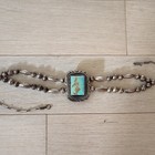 Silver And Turquoise Choker Vintage Hand Made Native American Jewelry Old