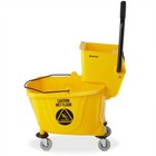 33 Quart Commercial Mop Bucket With Side Press Wringer  Yellow