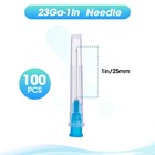 100 Pack 23 Gauge 1 Inch Disposable Needle With Cap  Lab Dispensing    