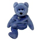 Ty Clubby Ii Bear Beanie Baby Dob March 9  1999 Purple Blue Shimmery 