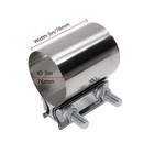 2pcs 3  304 Stainless Steel Butt Joint Band Muffler Exhaust Pipe Clamp Sleeves