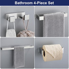 Brushed Nickel 4-piece Bathroom Hardware Accessories Set  Towel Hanger 