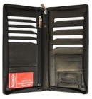 Rfid Blocking Leather Travel Wallet Passport Air Ticket Check Id Zip Holder