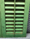 Pair Antique 12x27 House Window Wood Louvered Shutters Shabby Vtg Chic 539-26b