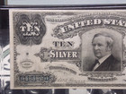 1886  10 Silver Certificate  tombstone  Large Note Fr 292 Pmg Vf25  004 Ecc c