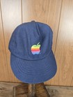Vintage 1980 s Apple Computers Rainbow Logo Snapback Hat Usa Made Broken Snap
