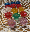 Vtg Mcm Christmas Starburst Atomic Star Flower Light Covers Reflectors 14 Count