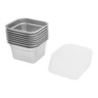 8 Pack Stainless Steel  Pp Pans Hotel Food Prep Pan With Lids