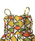 Vtg Mod 60   s Green Yellow Orange One Piece Bathing Swim Suit Romper Sz 38
