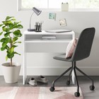 Room Essentials 30  Compact Computer Desk Wood Storage Shelf Home Office  White