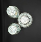 Vtg Czechoslovakia Vanity Set 2 Perfume Bottle Powder Jar Hand Paint Blue Flower
