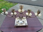 Vintage Antique Brass Art Noveaux 5 Arm Candelabra Candle Holder Taran Decor 