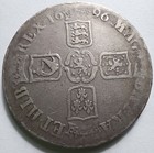 1696 William Iii Great Britain Silver Crown First Bust Cleaned Graffiti