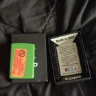 Zippo Green Four-leaf Clover Shamrock Lighter In Box Made In Usa