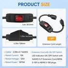 Xinyiele Outdoor Extension Cord On off Switch 15a 125v 14 3 Sjtw 1 5ft Black