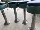 4 Vtg 50 s Duro Chrome Green Diner Bar Soda Fountain Parlor Swivel Stools Set