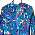 Cowboy Up Boske River Mens Vintage Western Shirt Size Large 47x33 Splatter Ugly