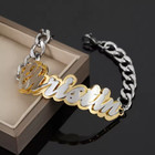 Customized Two Color Name Bracelet Double Plated Jewelry 5mm Cuban Chain Fashion