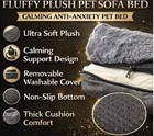 Fluffy Plush Pet Sofa Bed For Dogs   Cats  Calming Couch Bed With Removable Cove