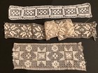 1  Yds Antique Vtg Handmade Mixed Lace Lot Trim Filet Doll Victorian Open Weave