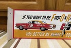 Hurst Floor Shifter Flange Sign Double Sided Race Day Vintage Style Wall Decor