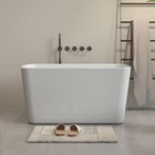 49  Freestanding Bathtub With Integrated Seat  Acrylic Stand Alone Soaking Tub