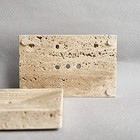 Natural Smooth Real Marble Soap Dish facial Sponge Beige Travertine