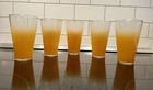 Set Of 5 Mid Century Blendo Frosted Orange Flat Tumbler Glasses With Gold Rim 5 