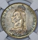 1887 Great Britian Silver 2 Shlling Ngc Ms 63 Jubilee Head Sapphire Toning