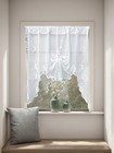 Jayla White Semi-sheer Floral Lace Curtain Swag For Kitchen Half Window Bathroom