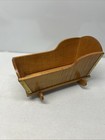 Beautiful Solid Wood Primitive Baby Doll Cradle Rocker With Brass Trim