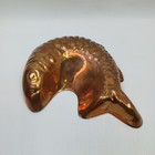 Solid Copper Embossed Fish Koi  Jello Baking Mold Made In Korea 5 x5 