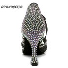 Flash Cloth Women Latin Dance Shoes Ballroom High Heel Party Salsa Soft Footwear