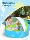 Portable Water Play With Shade For Outdoor Backyard Beach  blue-green 