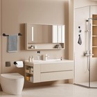 6-pieces Matte Black Bathroom Hardware Accessories Set 16 Inch Towel Bar Towe