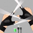 1pairled Flashlight Gloves Rechargeable Waterproof Gift For Men Fishing Camping