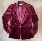 Reiss Vixena Velvet Blazer Claret Size 8 Excellent Condition