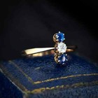 Antique Victorian Vintage Ring For Women s 2ct Lab Created Sapphire   Diamond