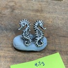 Sterling Silver Antique Seahorse Earrings  Screw Backs  4 7 Grams - Lot 6 4 2